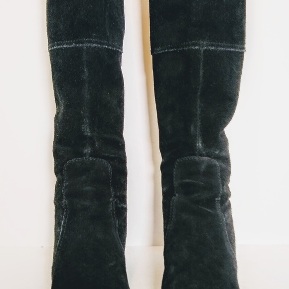 Greenish black suede Franco Sarto boots - Picture 5 of 7